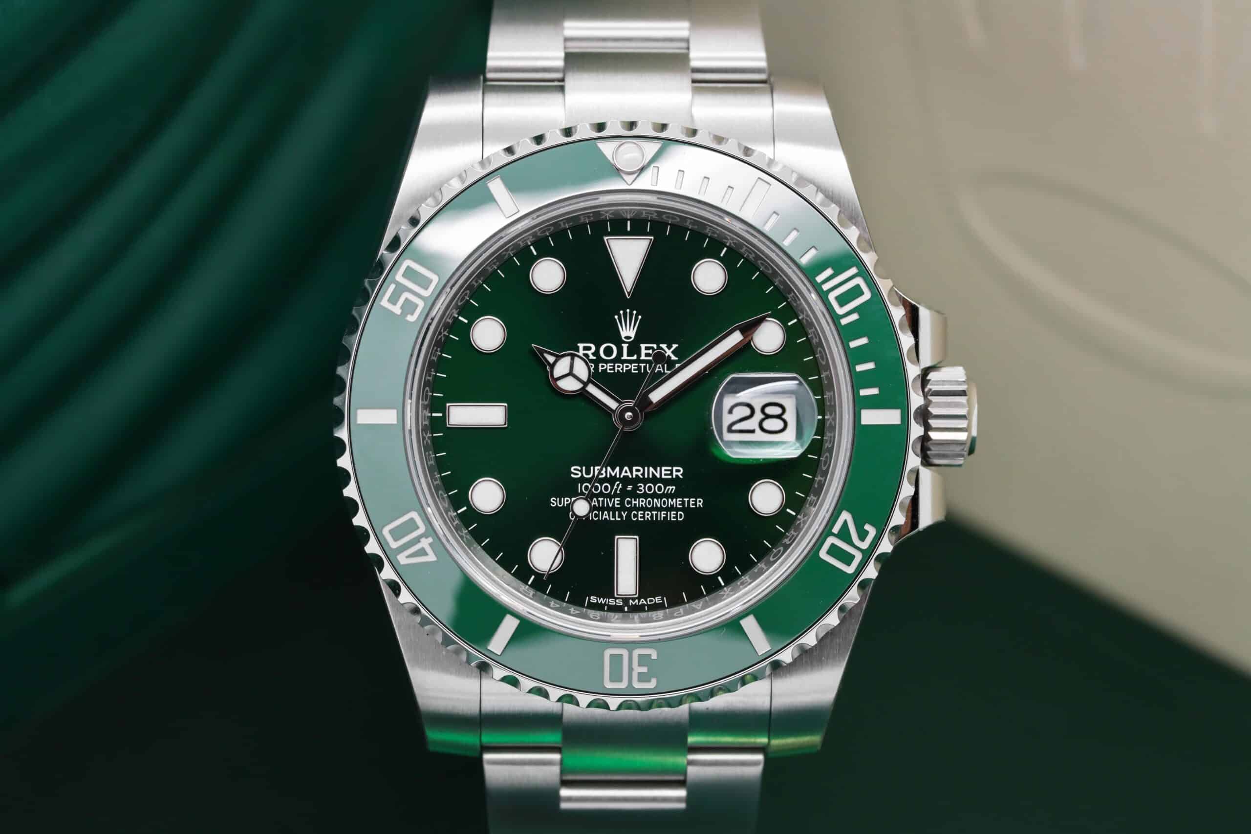 Rolex Submariner Hulk 116610LV Rubber B and Rolex Oyster Band Box and Papers