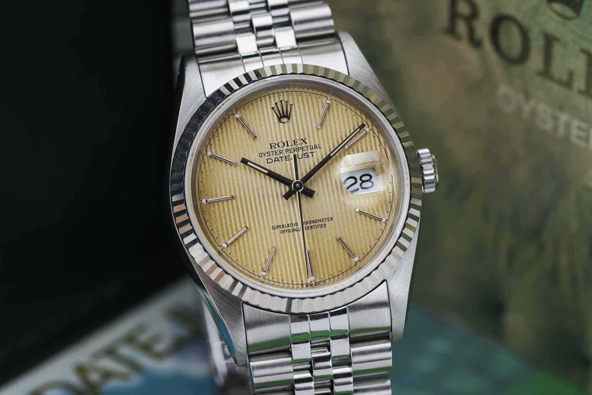 Rolex Datejust 36 16234 Tapestry 1992 Full Set MInt 6 250